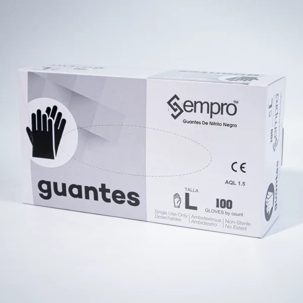 Guantes de nitrilo negros Sempro